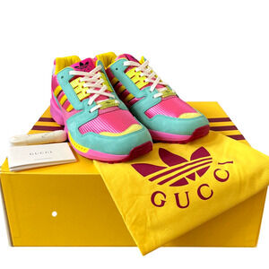 Gucci X Adidas ZX 8000 Low Top Sneakers Womens Pink Green 8 | US 8.5 New